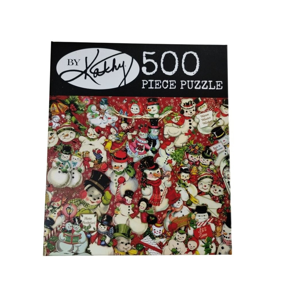 By Kathy 500 Piece Snowman Wonderland Christmas Theme Jigsaw Puzzle